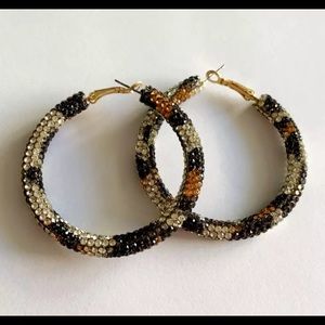 Bling Crystal Hoop Fashion Earring Multi Color